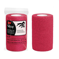 3M1410R-18 3M Vetrap Bandaging Tape, 4", Red, 18EA/BX