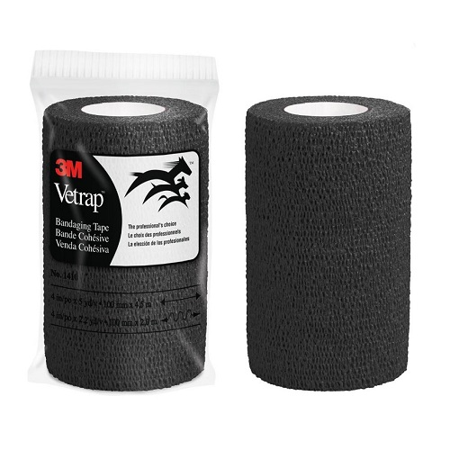 3M1410BK-18 3M Vetrap Bandaging Tape, 4", Black, 18EA/BX