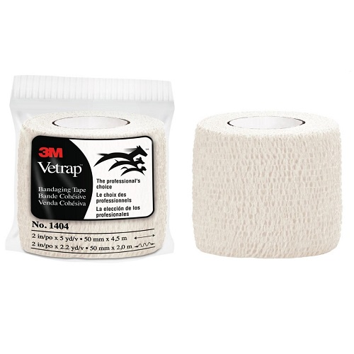3M1404W-36 3M Vetrap Bandaging Tape, 2", White, 36EA/BX