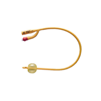 RUS180705220 Rusch® Indwelling Catheter, Foley, Silicone Coated, 5cc Balloon, 22Fr, Gold, Black Tip, 10EA/BX
