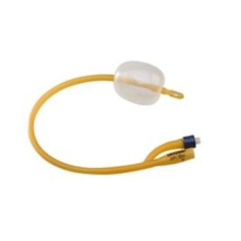 Z1424C Dover Silicone Elastomer Coated Latex Foley Catheters, 30 cc, 2-Way, Coudé Tip, Hydrogel, 24Fr, 12EA/BX