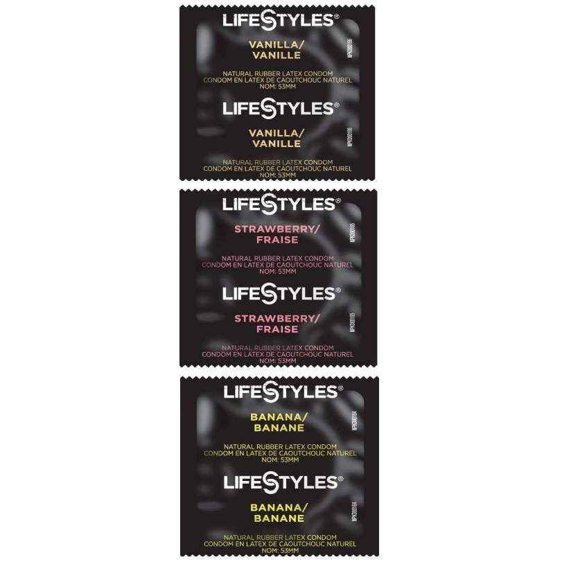 AN6800 Pamco Distributing Inc. LIFESTYLES Latex Condoms, Assorted Flavors, 144EA/BX