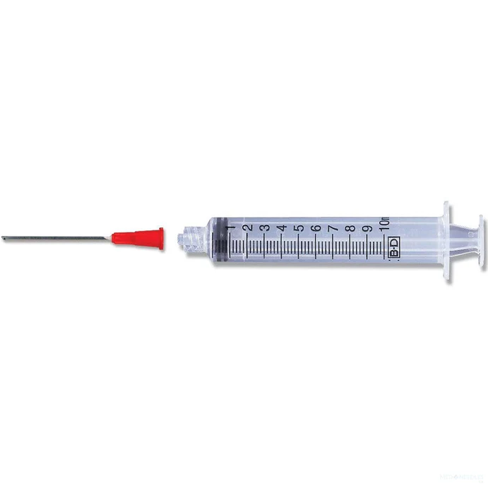 BD305064 Luer-Lok Syringe with attached BD Blunt Fill Needle, 10mL, 100EA/BX