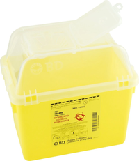 BD300440 Sharps Collector, Nestable, Yellow Base, 7.6L, 1/EA