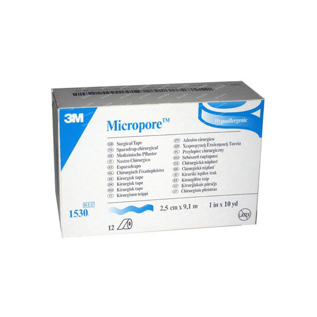 3M1530-2 Micropore Surgical Tape, White, 2" x 10yd, 6EA/BX