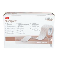 3M1533-1 Micropore Surgical Tape, Tan, 1" x 10yd 12EA/BX