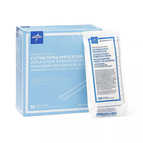 MDS202055 - Cotton Tipped Applicator, 6", Wooden, Non-Sterile, 1000EA/BX