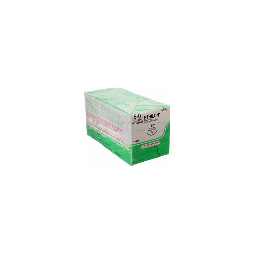 Ethilon Non-Absorbable Suture, Nylon 3/8 Circle, Monofilament Single Armed 12EA/BX