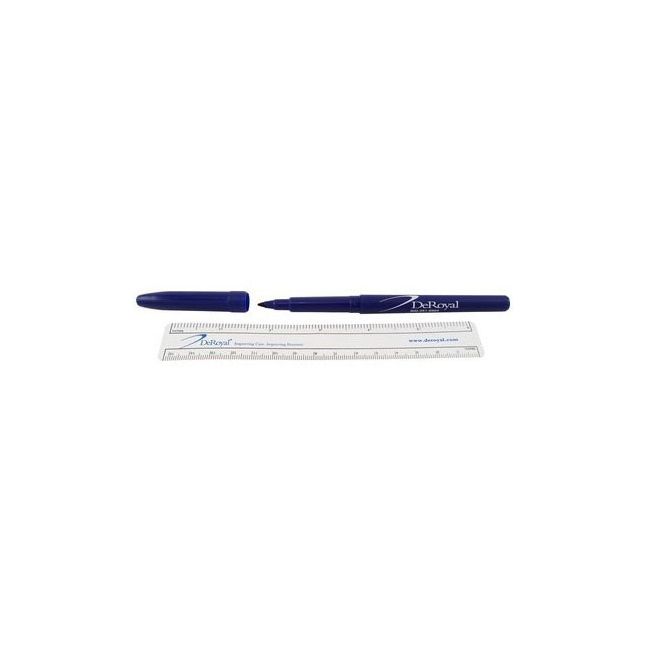 CDER26001 - Skin Marker, Standard Tip, with Ruler, Blue Barrel, 25EA/BX