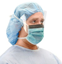 AT54535 Cardinal Health Duckbill Surgical Mask w/Anti-Fog Foam, Level 3, Blue, Tie-On, 50EA/BX