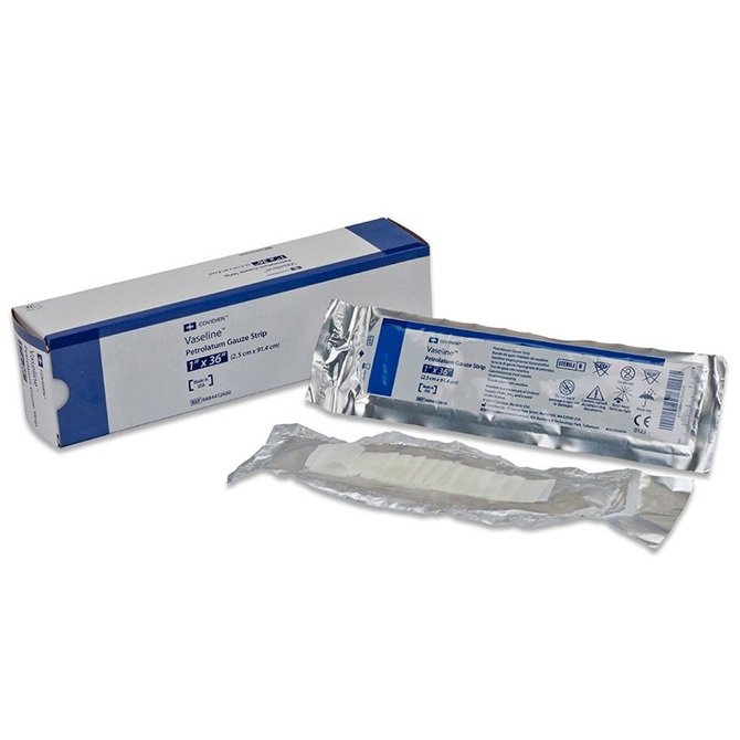Z8884413605 Vaseline Petrolatum Gauze Strip Dressing 3" x 9" 50EA/BX