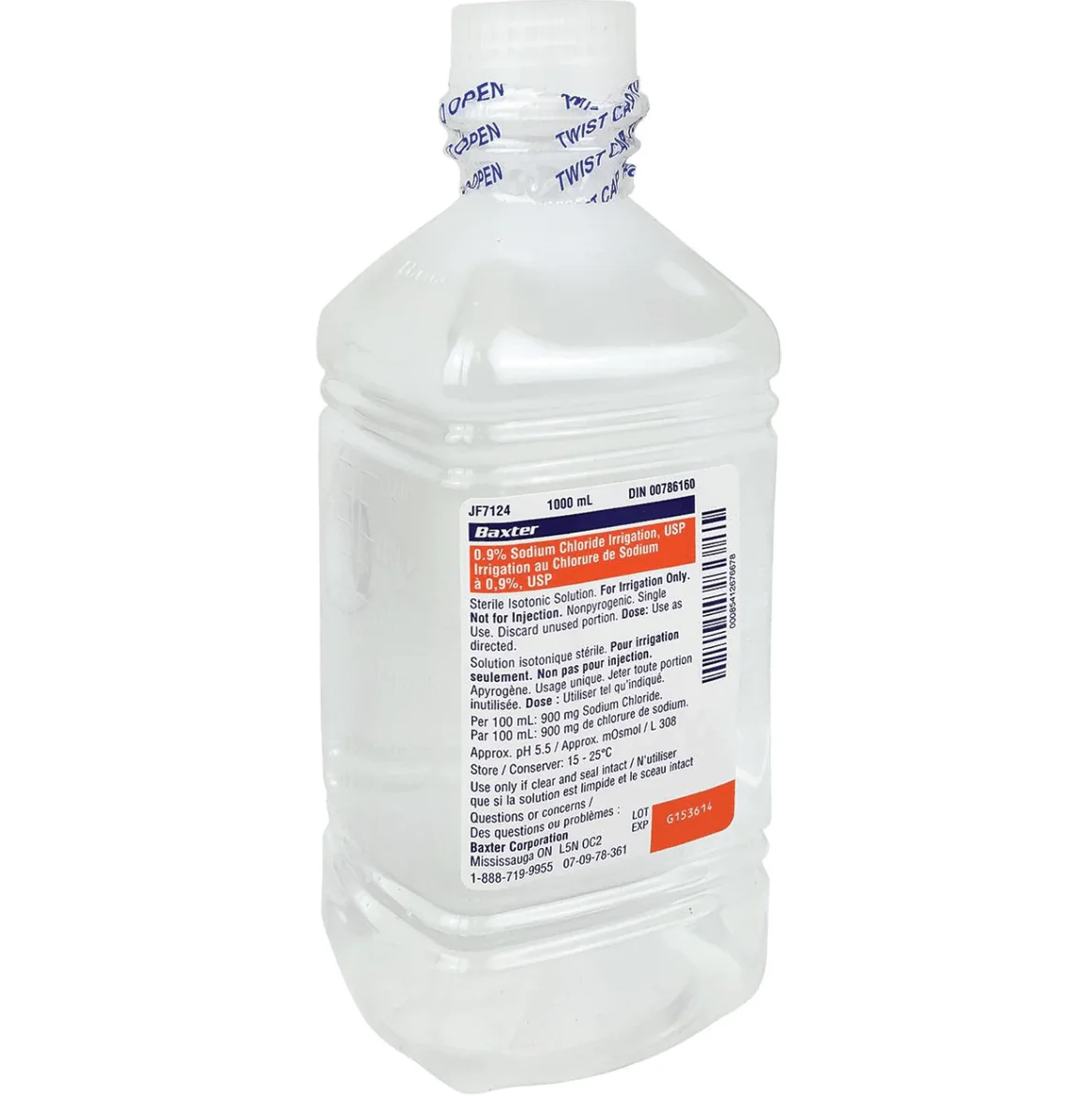 BAXJF7123 Baxter 0.9% Sodium Chloride Irrigation Solution Pour Bottle, 500mL, 18EA/CA
