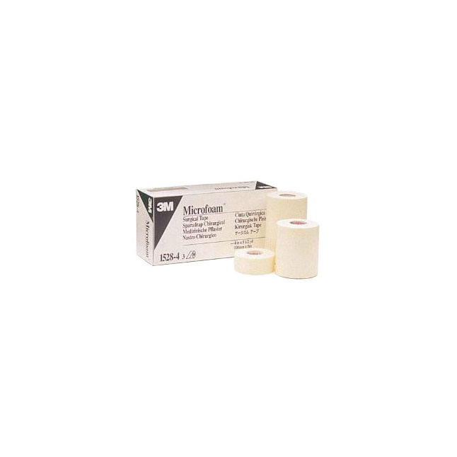 3M1528-4 Microfoam Surgical Tape, 4" x 5.5yd, 3EA/BX