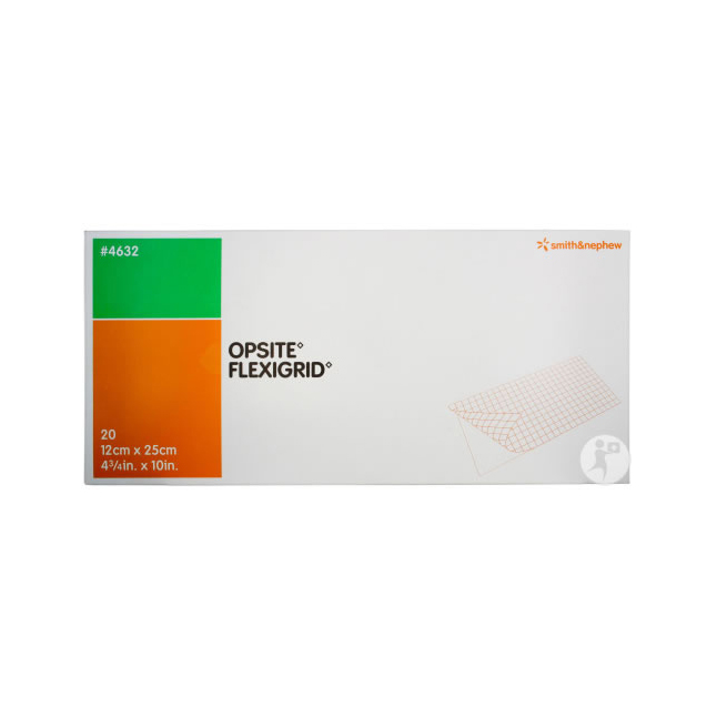 SN4632 Opsite Flexigrid Adhesive Film Dressing, 12cm x 25cm 20EA/BX