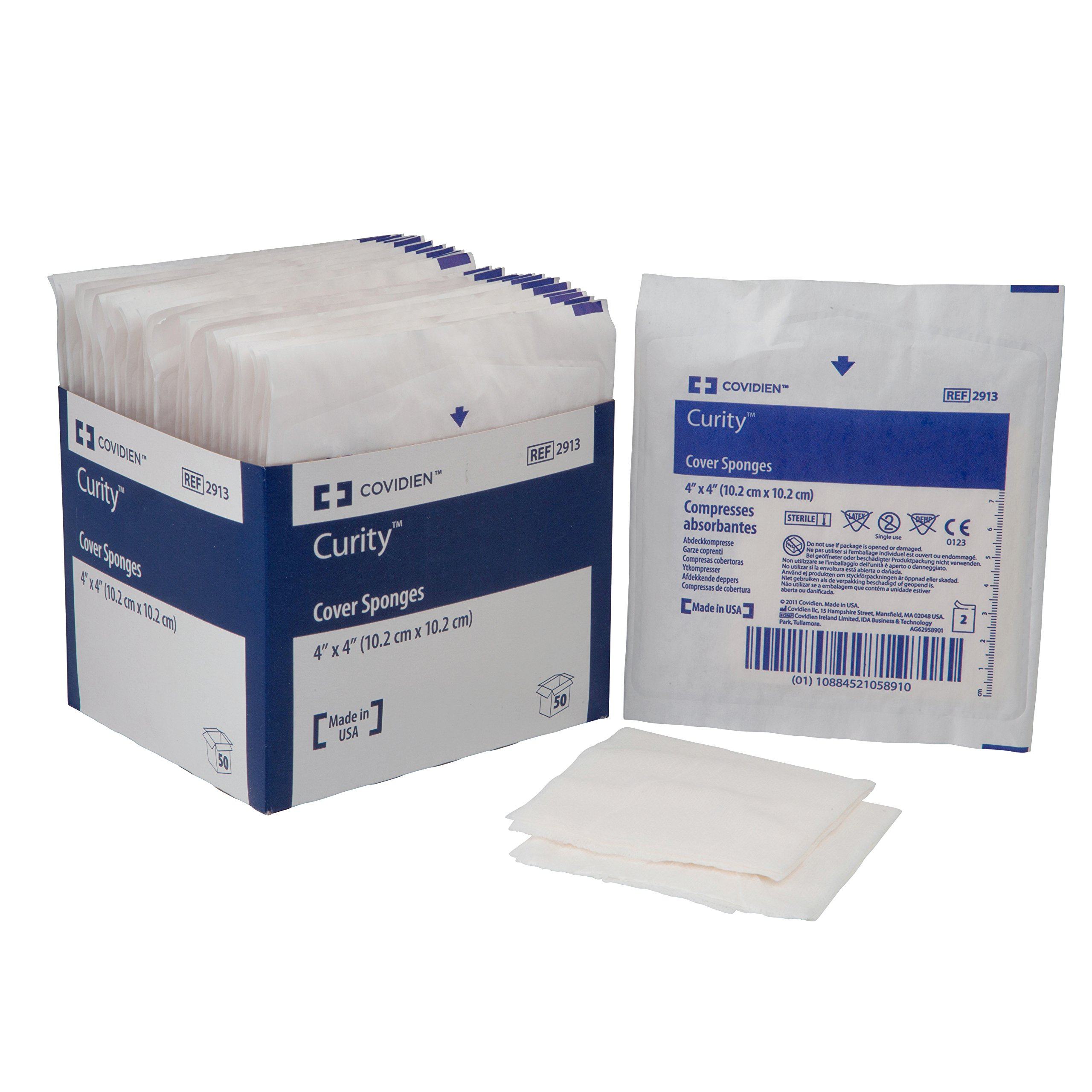 Z2913 Curity Cover Sponge, 4" x 4" 50EA/BX