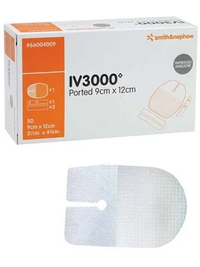SN66004009 IV3000 1-Hand Catheter Dressing, 9cm x 12cm 50EA/BX