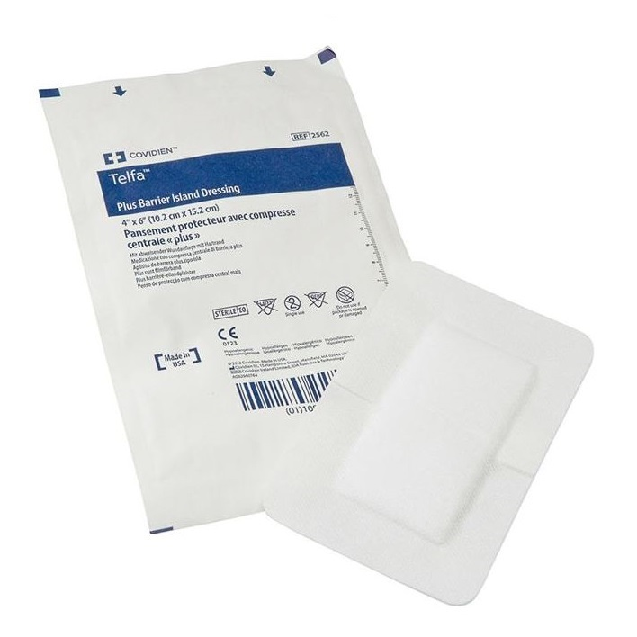 Z2563 Telfa Non-Woven Barrier Island Dressing, 6" x 7" 25EA/BX