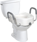 INV1535002 - 2" Toilet Seat Raiser, With Armrests and Lid, 14" x 15", 330lbs, 1/EA [DISCONTINUED: Use DRVRTL12C002WH]