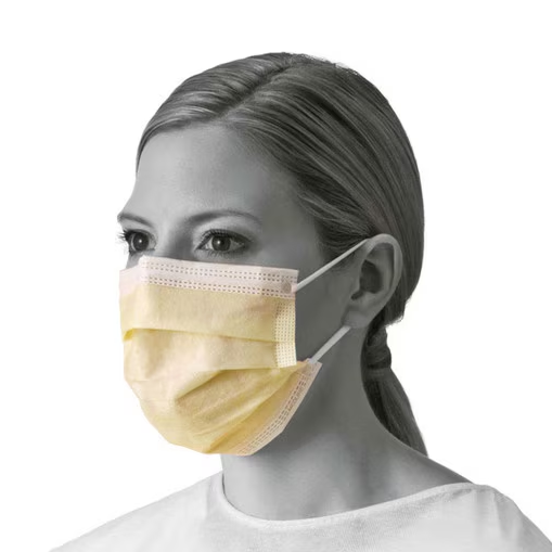 DYN2208 Isolation Mask with Ear Loop, Yellow, 50EA/BX [DISCONTINUED: Use KC47117]