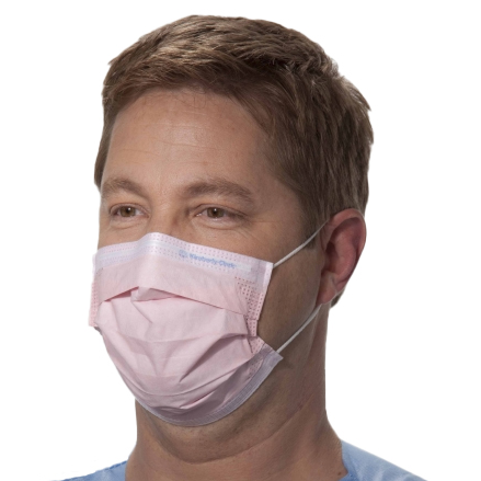 KC47095 O&M Halyard Procedure Mask, Pleat Style, Protective Three Layers, with Earloop, Pink 50EA/BX [DISCONTINUED: Use KC4117]