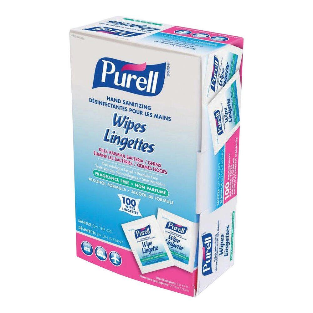 9022-10-CAN00 - Purell Sanitizing Hand Wipes, 5" x 7", 100EA/BX [DISCONTINUED]