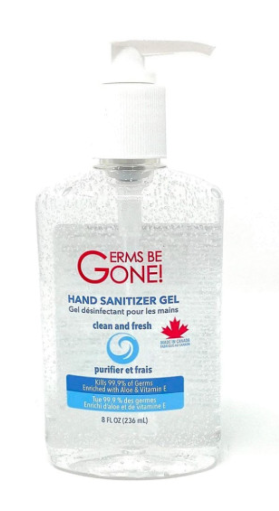 Hand Sanitizer Gel Germs Be Gone 65% w/w (72% v/v) w/Aloe & Vitamin E Clear Pump Bottle 236mL (8oz) 1EA [DISCONTINUED]