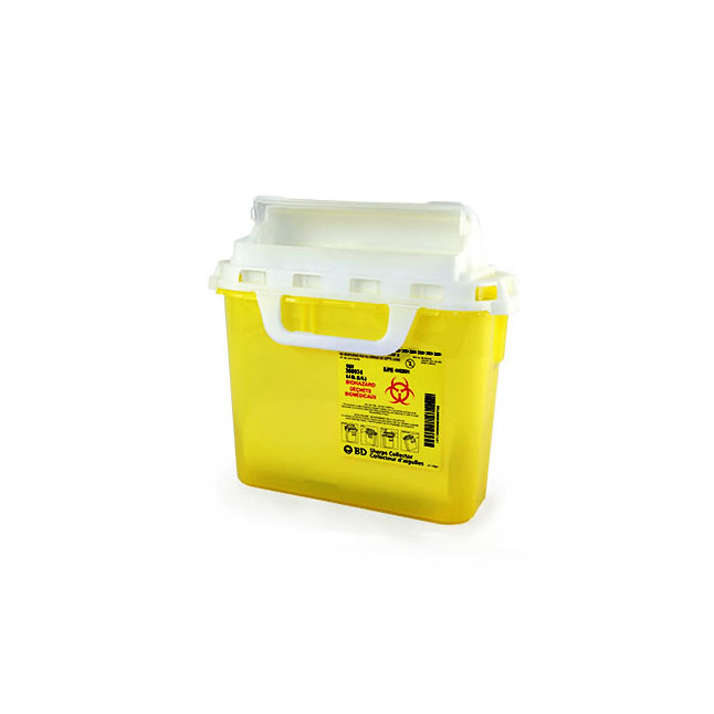 BD303051 Sharps Collector, Horizontal Entry, Yellow, 11.3L, 17.3" x 12.9" x 27.6", 10EA/CA