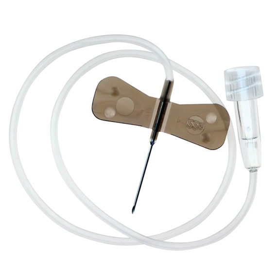 TC-SV22BLK Surflo Winged Infusion Set, 22GA x 0.75", 12" Tubing, 50EA/BX