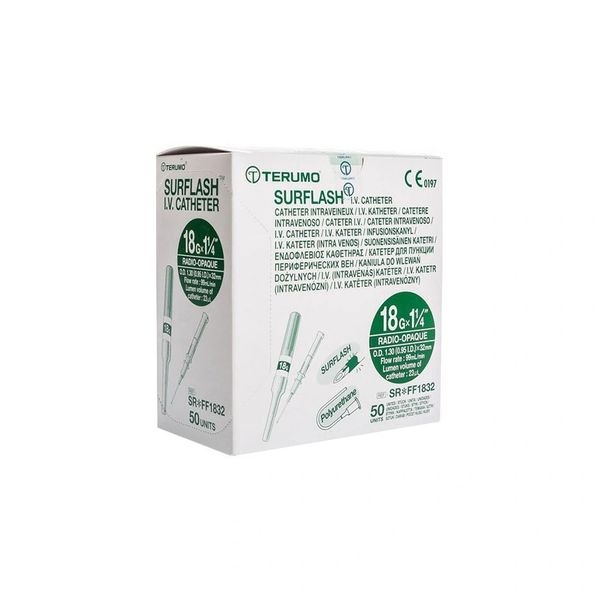 TC-SR-SFA1832A Surshield Safety IV Catheter, ETFE, 18GA x 1.25", 50EA/BX [DISCONTINUED]