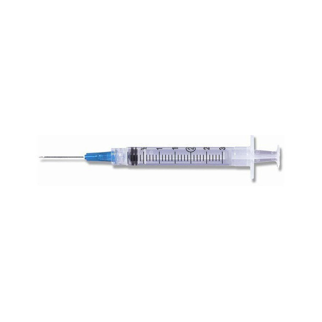 TC-SS-03L2025 Hypodermic Syringe, With Ultra Thin Wall Needle, 20GA x 1", 3cc, 100EA/BX