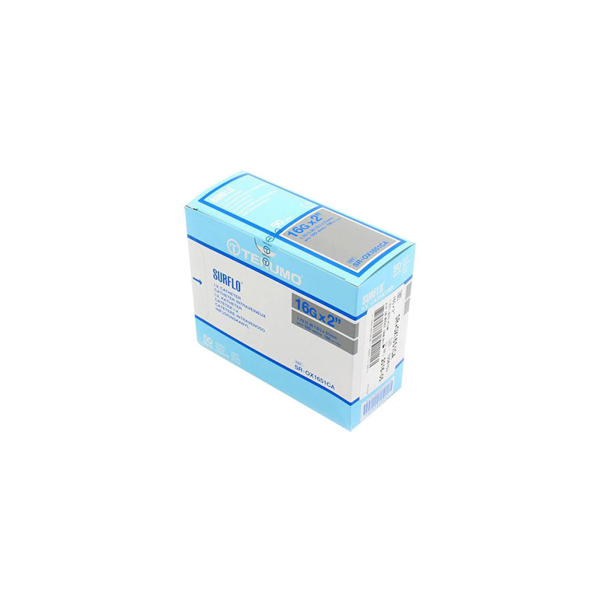 TC-SROX1651CA SURFLO IV Catheter, ETFE, 16GA x 2", 50EA/BX