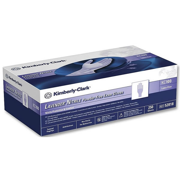 KC52818 LAVENDER Exam Glove, Nitrile, Single, Medium, 250EA/BX