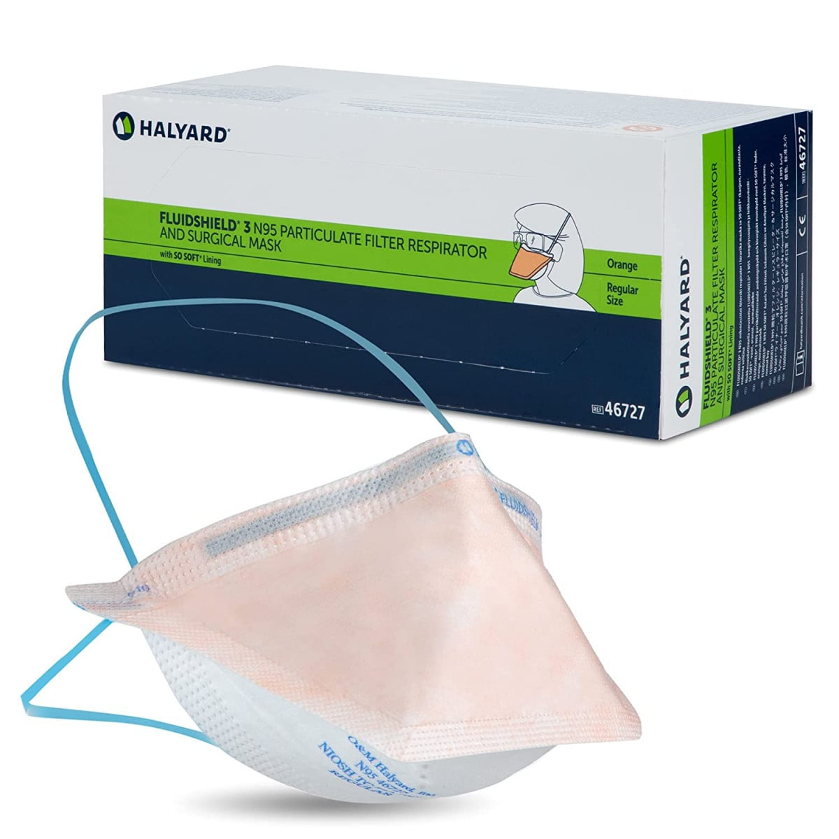 KC76827 Halyard FLUILDSHIELD 3 N95 Particulate Surgical Mask, Small, 35EA/BX [DISCONTINUED: Use 3M1860S]