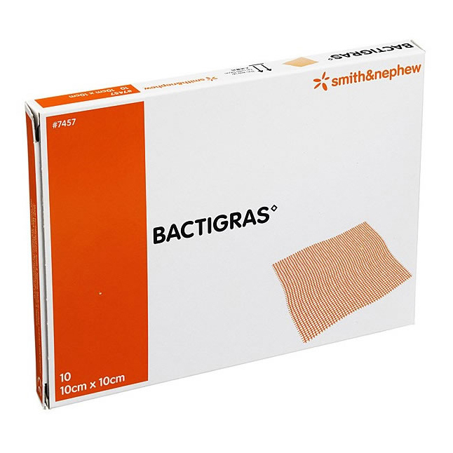 SN7457 BACTIGRAS Total Antiseptic Dressing, 10cm x 10cm, 10EA/BX