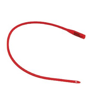 Z8412 Dover Red Rubber Catheters, 12" Hydrophilic Coating, Smooth Rounded Tip, 12Fr, 12EA/BX