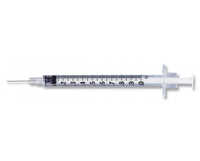 BD305500 Allergy Syringe, with L1/2" OD 28GA PrecisionGlide Permanently Attached Needle, 1mL, 100EA/BX