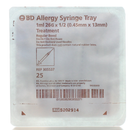 BD305537 Allergist Tray with Precisionglide Permanently Attached Needle, 26G x .5", Regular Bevel, 25EA/TY