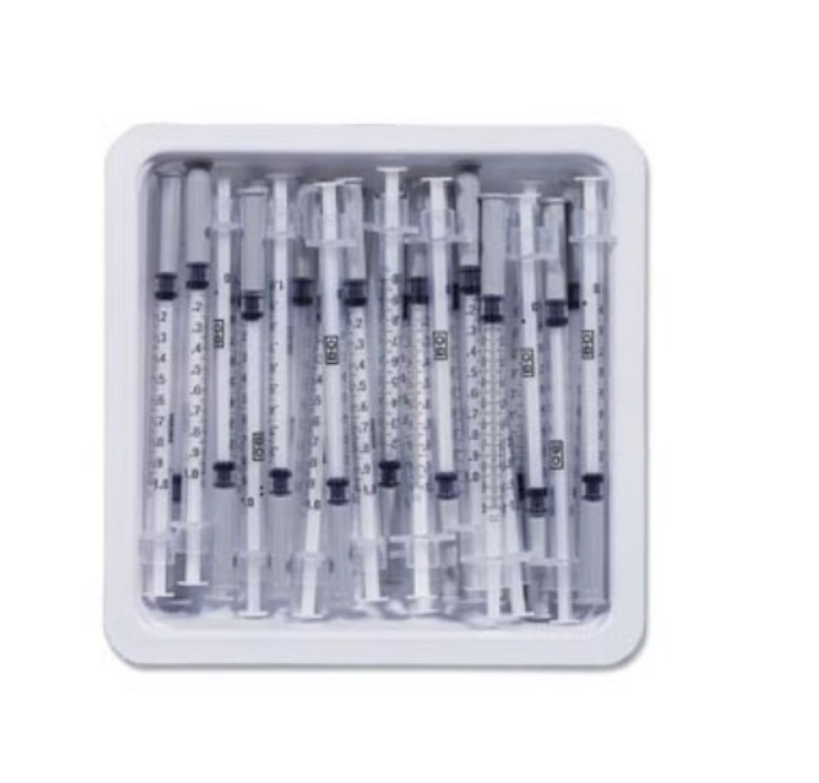 BD305538 Allergist Tray with Precisionglide Permanently Attached Needle, 26GA x 0.5", Intradermal Bevel, 25EA/TY [DISCONTINUED]