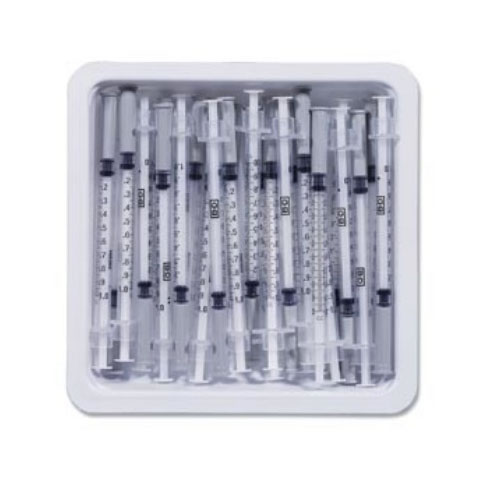 BD305540 Allergist Tray with Precisionglide Permanently Attached Needle, 27GA x 0.5", 25EA/PK