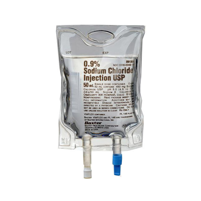 JB1301P 0.9% Sodium Chloride Injection Solution, Viaflex Container, 50mL 96EA/CA