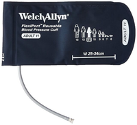 901043 Welch Allyn Blood Pressure Cuff, Two Tube, Tri-Purpose Connector, Inflation Bulb/Valve, Large Adult 12, Reusable 1/EA [DISCONTINUED]