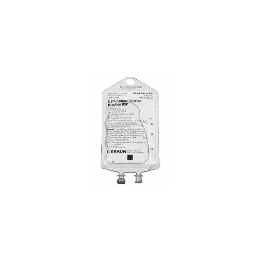 BBS8004-526400 0.9% Sodium Chloride Injection USP, Adult/Pediatric PAB, 100mL, 64EA/CA