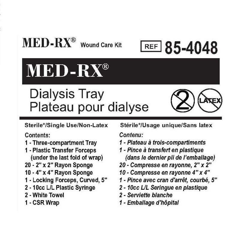 85-4048 Dialysis Tray 25EA/CA