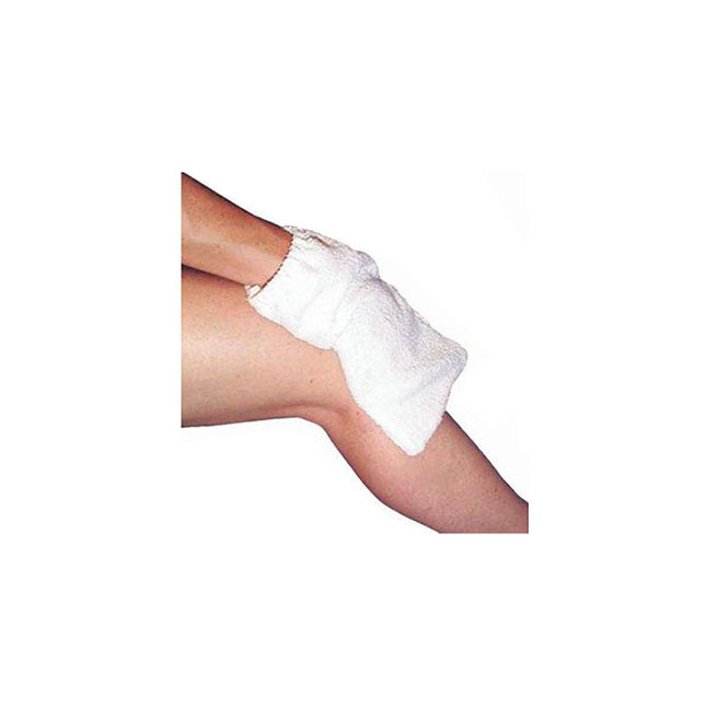 16G010 Wash Mitt, with Elastic Cuff and Soap Pocket, White 1/EA
