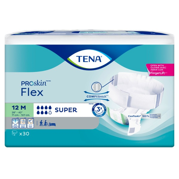 TENA Flex Incontinence Brief, Super Absorbency 90EA/CA