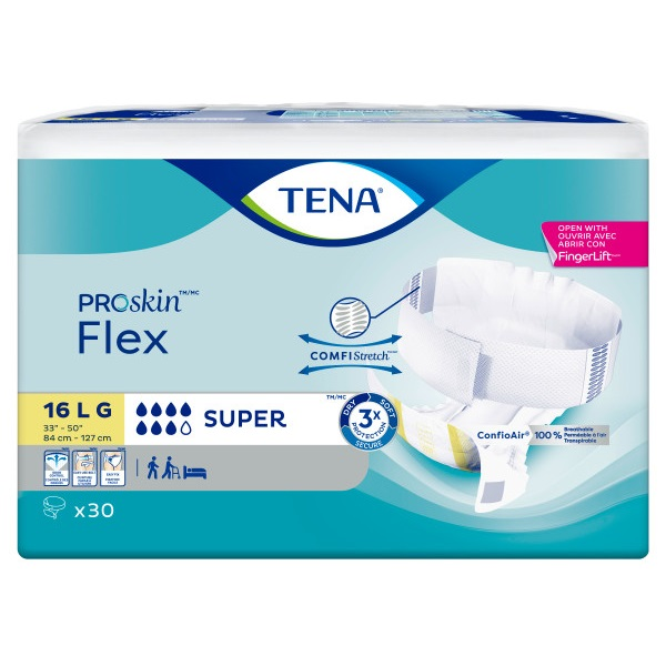 TENA Flex Incontinence Brief, Super Absorbency 90EA/CA