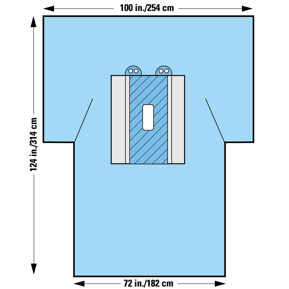 KC89228 Laparotomy Drape, 100" x 72" x 24", 13EA/CA