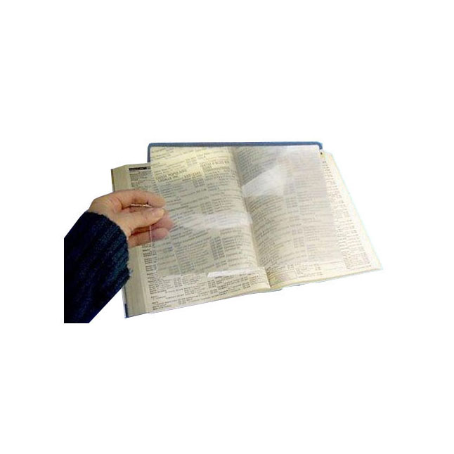16H030 Magnifier Hand-Held, Full Page, W6.5" x L9" 2x Magnification 1/EA