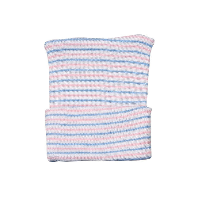 80004 Baby Boggans Baby Bonnet, Single Ply, 4" x 6" Pink/Blue/White 50EA/BX