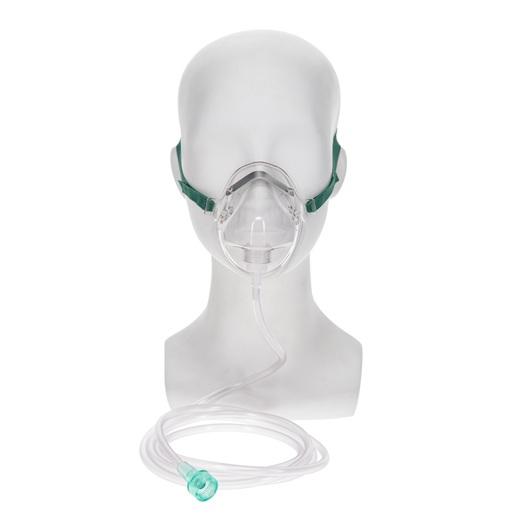 P001262 AirLife Oxygen Mask, Pediatric, Under-The-Chin, w/7ft Tube, 50EA/CA